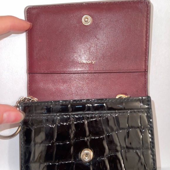 Patent leather coin purse/card wallet on chain - Picture 2 of 5